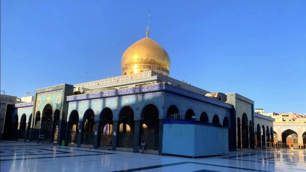 باران صحن خالی حرم حضرت زینب(س) را شست