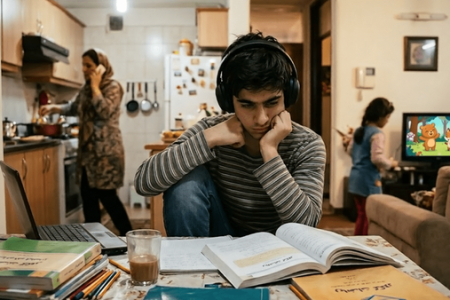 چطور وسط شلوغی خانه درس بخوانیم؟