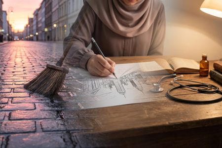 شهر با جاروی رفتگر، آینده با دست معلم، سلامت با دانش پزشک