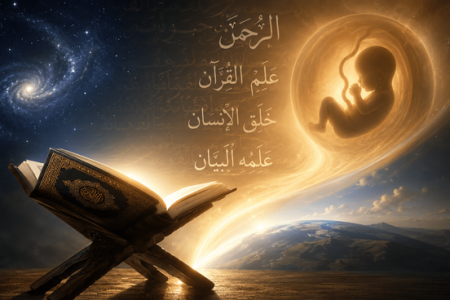 خدا چگونه قبل از خلقت انسان به او آموزش قرآن داد؟